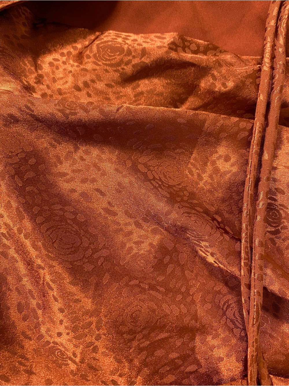 ASTR The Label Rust Ruched Bodycon Mini Dress Open Back Ruffle Hem L - Picture 9 of 11
